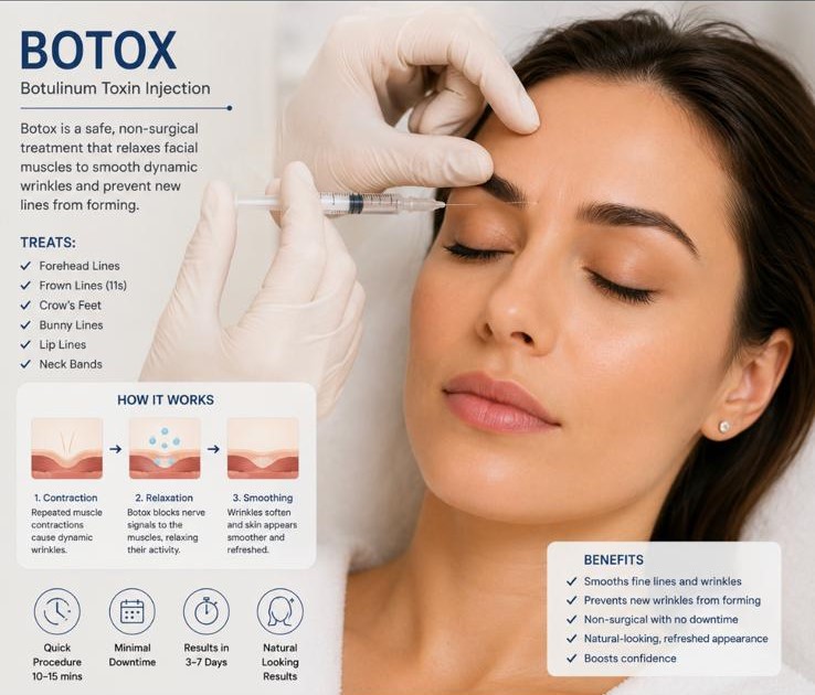Anti-wrinkle injection being administered by an aesthetics practitioner