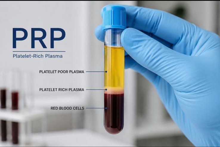 Platelet-rich plasma prepared for a PRP skin treatment